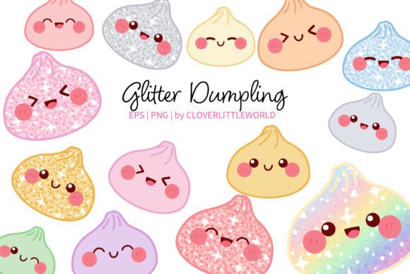 Adding Sweetness to Your Designs: A Guide to Kawaii Glitter Dumpling Clipart