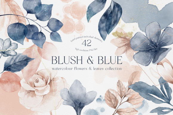 Blush and Blue Leaves Florals Watercolor: A Guide to Elegant Digital Design