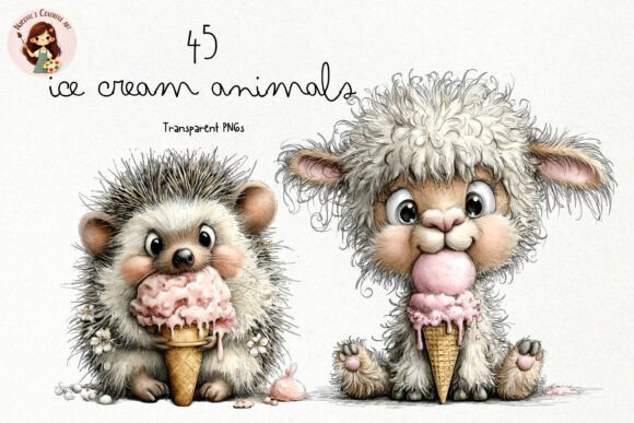 Cute Ice Cream Animals PNG Clipart Guide