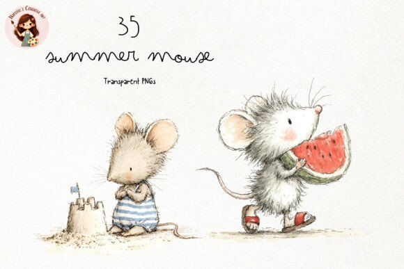 Cute Summer Mouse Storybook PNG Guide