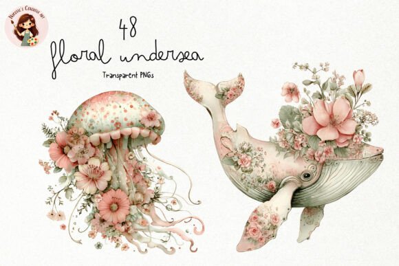 Elevating Digital Design with Watercolor Floral Undersea PNG Clipart: A Strategic Asset for Modern Creators