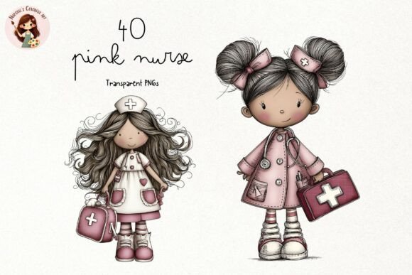 Elevating Healthcare Creativity with Cute Pink Nurse PNG Clipart