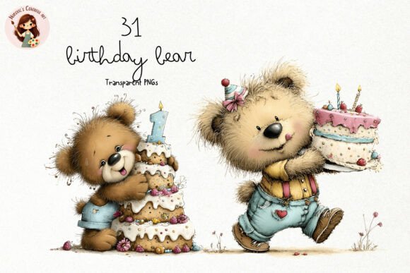 Evaluating Cute Birthday Bear PNG Clipart for Creative Projects