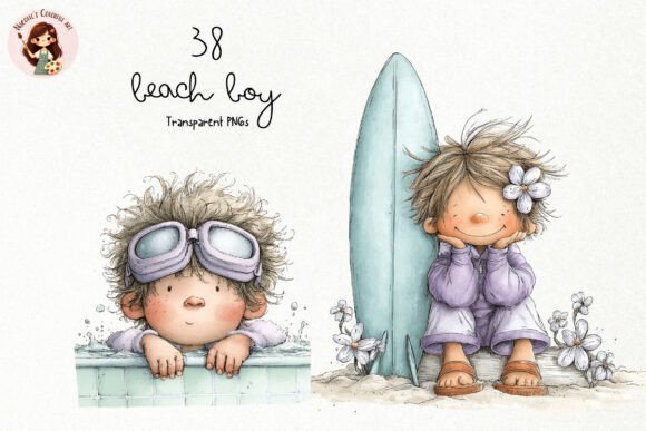 Evaluating the Cute Beach Boy PNG Clipart Set for Summer Design Projects