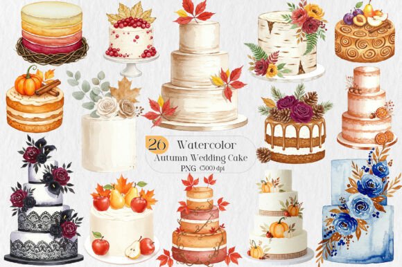 Integrating Autumn Wedding Cake PNG Clipart into Your Creative and Commercial Workflows