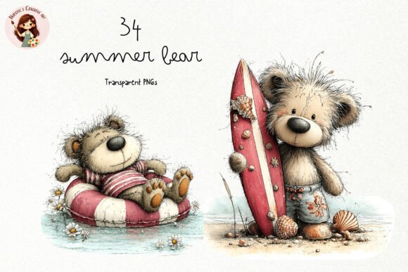 Integrating Cute Summer Bear PNG Clipart into Your Creative Workflow