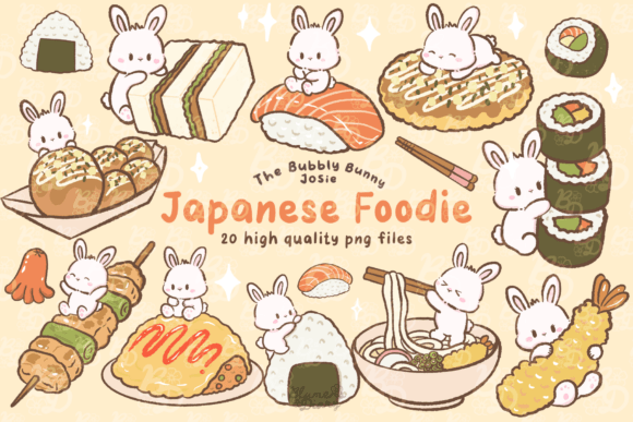 Kawaii Japanese Food Bunny Clipart Guide