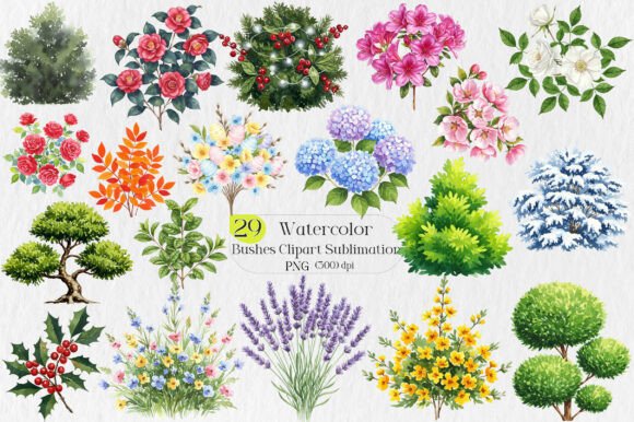 Mastering Watercolor Bushes Clipart Sublimation for Professional Results