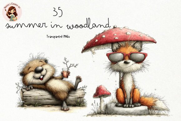 Summer Woodland Animals PNG Clipart