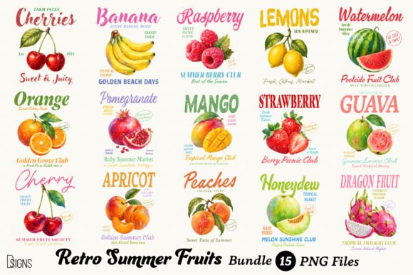 Unlocking Nostalgia: The Creative Power of the Retro Summer Fruits Vintage Bundle PNG