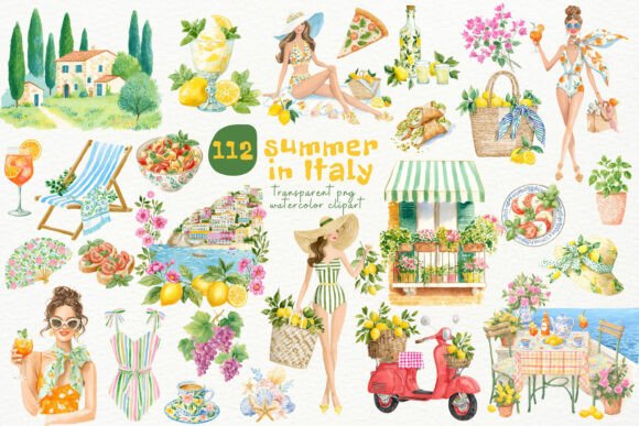 Watercolor Summer Italy PNG Clipart: A Comprehensive Guide for Designers
