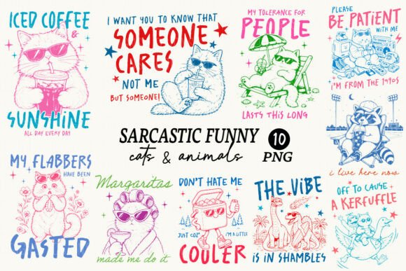 Why the Sarcastic Funny Cat Animals Bundle PNG Is Your New Go-To for Quirky Designs